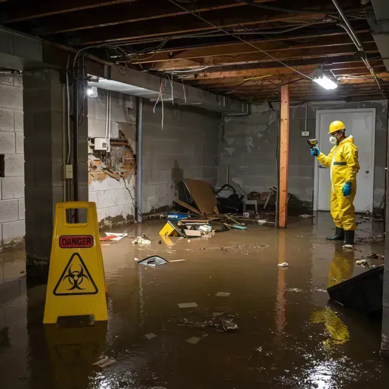 Flooded Basement Electrical Hazard in Byron, MN Property