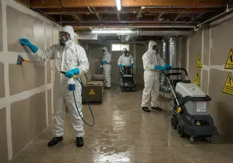 Basement Moisture Removal and Structural Drying process in Byron, MN